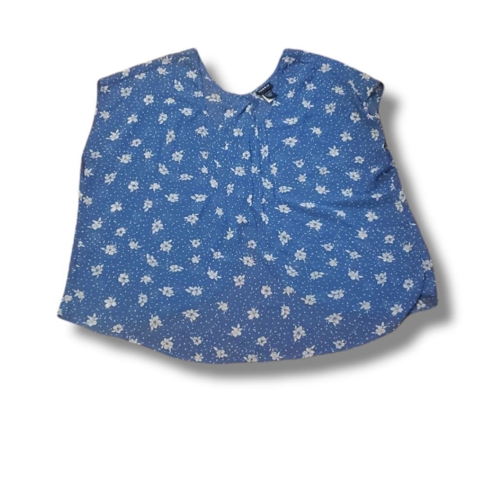 Torrid Womens Sheer Blue Floral‎ Swing Back Top Plus Size  1
